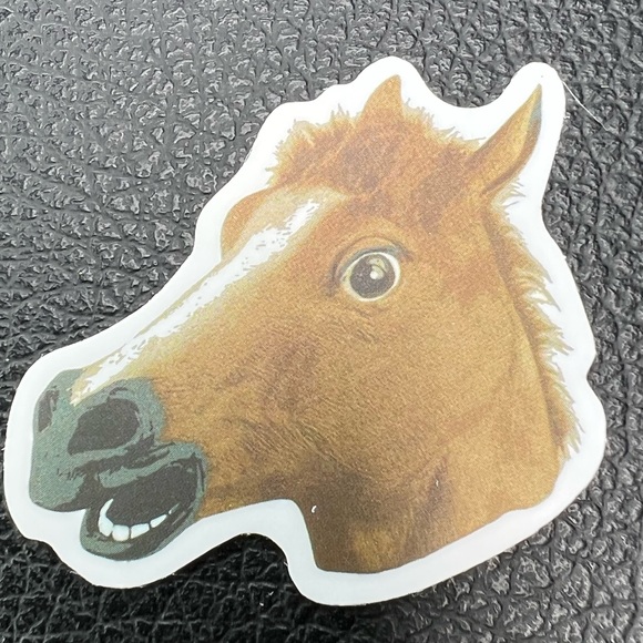 Horse Head Mask Halloween Funny Prank Joke Dress up Costume sticker - Picture 3 of 4